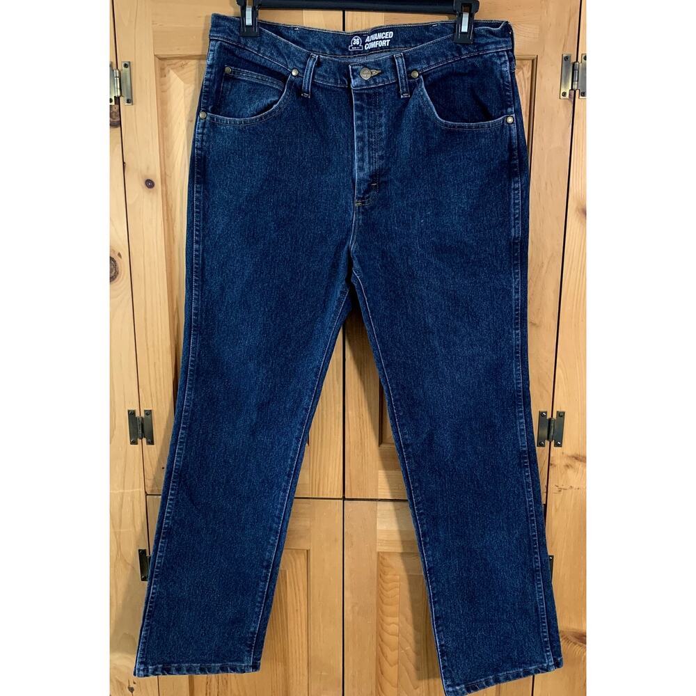 Wrangler Men's Jeans Cowboy Cut Slim Fit Advanced Comfort Dark Wash 36x32